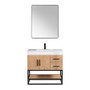 Altair Bianco Single Bathroom Vanity in Light Brown with White Composite Stone Countertop Altair Bianco Single Bathroom Vanity in Light Brown with White Composite Stone Countertop