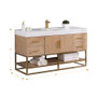 Altair Bianco Single Bathroom Vanity in Light Brown with White Composite Stone Countertop Altair Bianco Single Bathroom Vanity in Light Brown with White Composite Stone Countertop
