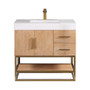 Altair Bianco Single Bathroom Vanity in Light Brown with White Composite Stone Countertop Altair Bianco Single Bathroom Vanity in Light Brown with White Composite Stone Countertop