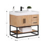 Altair Bianco Single Bathroom Vanity in Light Brown with White Composite Stone Countertop Altair Bianco Single Bathroom Vanity in Light Brown with White Composite Stone Countertop
