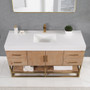 Altair Bianco Single Bathroom Vanity in Light Brown with White Composite Stone Countertop Altair Bianco Single Bathroom Vanity in Light Brown with White Composite Stone Countertop