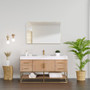 Altair Bianco Single Bathroom Vanity in Light Brown with White Composite Stone Countertop Altair Bianco Single Bathroom Vanity in Light Brown with White Composite Stone Countertop