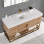 Altair Bianco Single Bathroom Vanity in Light Brown with White Composite Stone Countertop Altair Bianco Single Bathroom Vanity in Light Brown with White Composite Stone Countertop