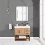 Altair Bianco Single Bathroom Vanity in Light Brown with White Composite Stone Countertop Altair Bianco Single Bathroom Vanity in Light Brown with White Composite Stone Countertop