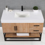 Altair Bianco Single Bathroom Vanity in Light Brown with White Composite Stone Countertop Altair Bianco Single Bathroom Vanity in Light Brown with White Composite Stone Countertop