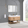 Altair Bianco Single Bathroom Vanity in Light Brown with White Composite Stone Countertop Altair Bianco Single Bathroom Vanity in Light Brown with White Composite Stone Countertop