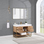 Altair Bianco Single Bathroom Vanity in Light Brown with White Composite Stone Countertop Altair Bianco Single Bathroom Vanity in Light Brown with White Composite Stone Countertop