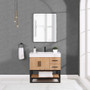 Altair Bianco Single Bathroom Vanity in Light Brown with White Composite Stone Countertop Altair Bianco Single Bathroom Vanity in Light Brown with White Composite Stone Countertop