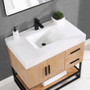 Altair Bianco Single Bathroom Vanity in Light Brown with White Composite Stone Countertop Altair Bianco Single Bathroom Vanity in Light Brown with White Composite Stone Countertop