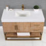 Altair Bianco Single Bathroom Vanity in Light Brown with White Composite Stone Countertop Altair Bianco Single Bathroom Vanity in Light Brown with White Composite Stone Countertop