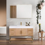 Altair Bianco Single Bathroom Vanity in Light Brown with White Composite Stone Countertop Altair Bianco Single Bathroom Vanity in Light Brown with White Composite Stone Countertop