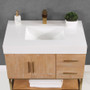 Altair Bianco Single Bathroom Vanity in Light Brown with White Composite Stone Countertop Altair Bianco Single Bathroom Vanity in Light Brown with White Composite Stone Countertop