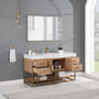 Altair Bianco Single Bathroom Vanity in Light Brown with White Composite Stone Countertop Altair Bianco Single Bathroom Vanity in Light Brown with White Composite Stone Countertop
