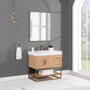 Altair Bianco Single Bathroom Vanity in Light Brown with White Composite Stone Countertop Altair Bianco Single Bathroom Vanity in Light Brown with White Composite Stone Countertop
