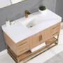 Altair Bianco Single Bathroom Vanity in Light Brown with White Composite Stone Countertop Altair Bianco Single Bathroom Vanity in Light Brown with White Composite Stone Countertop