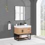 Altair Bianco Single Bathroom Vanity in Light Brown with White Composite Stone Countertop Altair Bianco Single Bathroom Vanity in Light Brown with White Composite Stone Countertop
