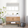 Altair Bianco Single Bathroom Vanity in Light Brown with White Composite Stone Countertop Altair Bianco Single Bathroom Vanity in Light Brown with White Composite Stone Countertop