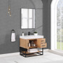 Altair Bianco Single Bathroom Vanity in Light Brown with White Composite Stone Countertop Altair Bianco Single Bathroom Vanity in Light Brown with White Composite Stone Countertop