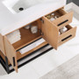 Altair Bianco Single Bathroom Vanity in Light Brown with White Composite Stone Countertop Altair Bianco Single Bathroom Vanity in Light Brown with White Composite Stone Countertop