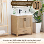 Altair Bondi 30" Single Bathroom Vanity in Light Brown with White Artificial Drop-in Sink Altair Bondi 30" Single Bathroom Vanity in Light Brown with White Artificial Drop-in Sink