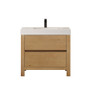 Altair Cascadia Bathroom Vanity in Weathered Fir with White Artificial Stone Integrated Sink Altair Cascadia Bathroom Vanity in Weathered Fir with White Artificial Stone Integrated Sink