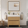 Altair Cascadia Bathroom Vanity in Weathered Fir with White Artificial Stone Integrated Sink Altair Cascadia Bathroom Vanity in Weathered Fir with White Artificial Stone Integrated Sink
