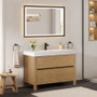 Altair Cascadia Bathroom Vanity in Weathered Fir with White Artificial Stone Integrated Sink Altair Cascadia Bathroom Vanity in Weathered Fir with White Artificial Stone Integrated Sink