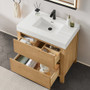 Altair Cascadia Bathroom Vanity in Weathered Fir with White Artificial Stone Integrated Sink Altair Cascadia Bathroom Vanity in Weathered Fir with White Artificial Stone Integrated Sink