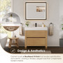 Altair Cascadia Bathroom Vanity in Weathered Fir with White Artificial Stone Integrated Sink Altair Cascadia Bathroom Vanity in Weathered Fir with White Artificial Stone Integrated Sink