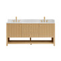Altair Cecil Bathroom Vanity in White Oak with Grain White Engineered Stone Countertop No Mirror Altair Cecil Bathroom Vanity in White Oak with Grain White Engineered Stone Countertop No Mirror