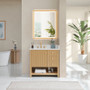 Altair Cecil Bathroom Vanity in White Oak with Grain White Engineered Stone Countertop No Mirror Altair Cecil Bathroom Vanity in White Oak with Grain White Engineered Stone Countertop No Mirror