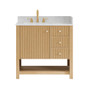 Altair Cecil Bathroom Vanity in White Oak with Grain White Engineered Stone Countertop No Mirror Altair Cecil Bathroom Vanity in White Oak with Grain White Engineered Stone Countertop No Mirror