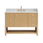Altair Cecil Bathroom Vanity in White Oak with Grain White Engineered Stone Countertop No Mirror Altair Cecil Bathroom Vanity in White Oak with Grain White Engineered Stone Countertop No Mirror