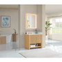 Altair Cecil Bathroom Vanity in White Oak with Grain White Engineered Stone Countertop No Mirror Altair Cecil Bathroom Vanity in White Oak with Grain White Engineered Stone Countertop No Mirror