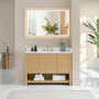 Altair Cecil Bathroom Vanity in White Oak with Grain White Engineered Stone Countertop No Mirror Altair Cecil Bathroom Vanity in White Oak with Grain White Engineered Stone Countertop No Mirror