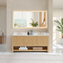 Altair Cecil Bathroom Vanity in White Oak with Grain White Engineered Stone Countertop No Mirror Altair Cecil Bathroom Vanity in White Oak with Grain White Engineered Stone Countertop No Mirror