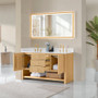 Altair Cecil Bathroom Vanity in White Oak with Grain White Engineered Stone Countertop No Mirror Altair Cecil Bathroom Vanity in White Oak with Grain White Engineered Stone Countertop No Mirror