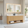 Altair Cecil Bathroom Vanity in White Oak with Grain White Engineered Stone Countertop No Mirror Altair Cecil Bathroom Vanity in White Oak with Grain White Engineered Stone Countertop No Mirror