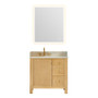 Altair Cedar Bathroom Vanity in Natural Wood with Grain White Engineered Stone Countertop Altair Cedar Bathroom Vanity in Natural Wood with Grain White Engineered Stone Countertop