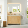 Altair Cedar Bathroom Vanity in Natural Wood with Grain White Engineered Stone Countertop Altair Cedar Bathroom Vanity in Natural Wood with Grain White Engineered Stone Countertop