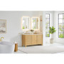 Altair Cedar Bathroom Vanity in Natural Wood with Grain White Engineered Stone Countertop Altair Cedar Bathroom Vanity in Natural Wood with Grain White Engineered Stone Countertop