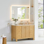 Altair Cedar Bathroom Vanity in Natural Wood with Grain White Engineered Stone Countertop Altair Cedar Bathroom Vanity in Natural Wood with Grain White Engineered Stone Countertop