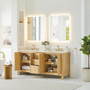 Altair Cedar Bathroom Vanity in Natural Wood with Grain White Engineered Stone Countertop Altair Cedar Bathroom Vanity in Natural Wood with Grain White Engineered Stone Countertop