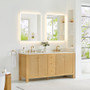 Altair Cedar Bathroom Vanity in Natural Wood with Grain White Engineered Stone Countertop Altair Cedar Bathroom Vanity in Natural Wood with Grain White Engineered Stone Countertop