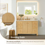 Altair Cedar Bathroom Vanity in Natural Wood with Grain White Engineered Stone Countertop Altair Cedar Bathroom Vanity in Natural Wood with Grain White Engineered Stone Countertop