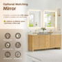 Altair Cedar Bathroom Vanity in Natural Wood with Grain White Engineered Stone Countertop Altair Cedar Bathroom Vanity in Natural Wood with Grain White Engineered Stone Countertop