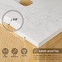 Altair Cedar Bathroom Vanity in Natural Wood with Grain White Engineered Stone Countertop Altair Cedar Bathroom Vanity in Natural Wood with Grain White Engineered Stone Countertop