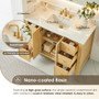 Altair Cedar Bathroom Vanity in Natural Wood with Grain White Engineered Stone Countertop Altair Cedar Bathroom Vanity in Natural Wood with Grain White Engineered Stone Countertop