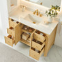 Altair Cedar Bathroom Vanity in Natural Wood with Grain White Engineered Stone Countertop Altair Cedar Bathroom Vanity in Natural Wood with Grain White Engineered Stone Countertop