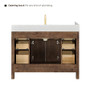 Altair Cerrito 48" Single Bathroom Vanity with Grain White Engineered Stone Countertop Altair Cerrito 48" Single Bathroom Vanity with Grain White Engineered Stone Countertop
